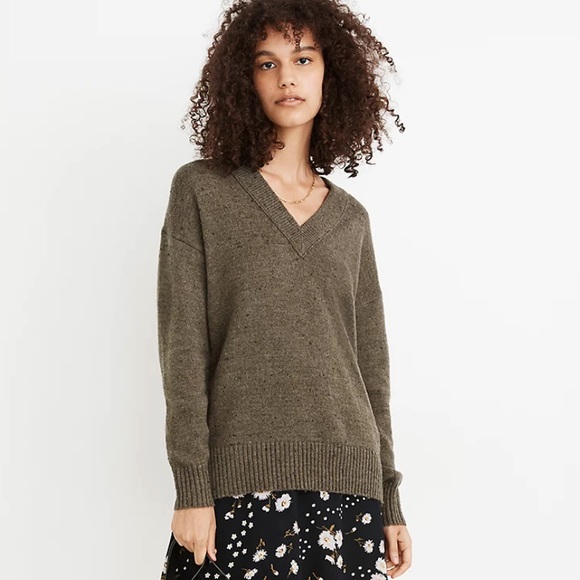 Madewell Sweaters | Madewell Bartlett V-Neck Pullover Sweater Olive Green Xs New Nwt | Color: Green | Size: Xs | Pm-65230882's Closet